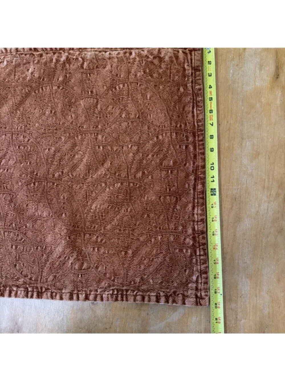 Pottery Barn Burnt Orange Rust Pillow Cover Jacquard Embossed Overlay 20x20”